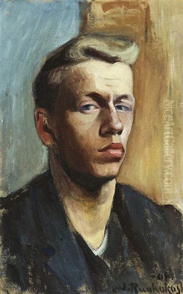 Self-portrait Oil Painting by Jalmari Ruokokoski