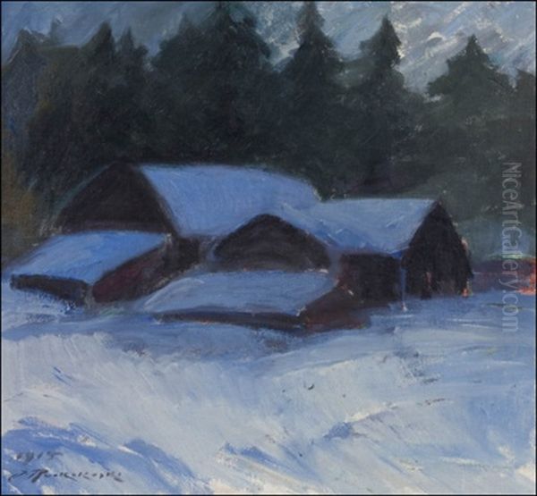 Hirsimokkeja Oil Painting by Jalmari Ruokokoski