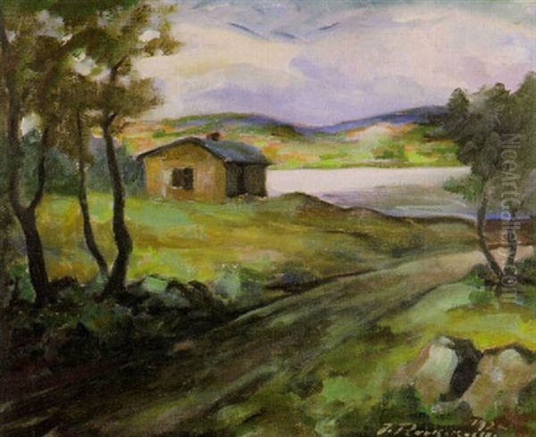 Vanha Maantie Oil Painting by Jalmari Ruokokoski