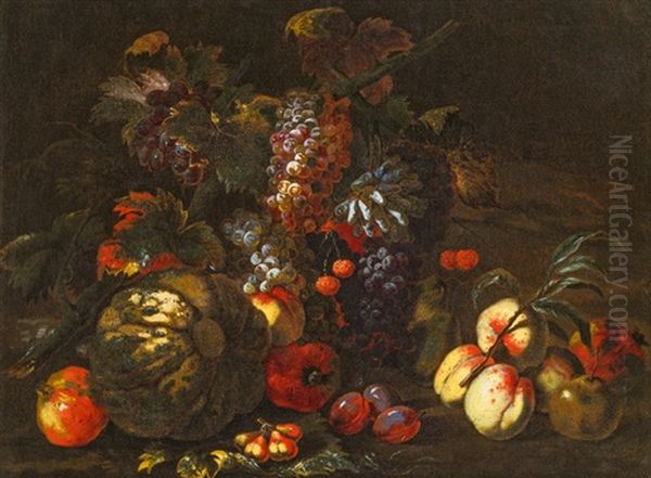 Still Live With Fruits Oil Painting by Giovanni Battista Ruoppolo