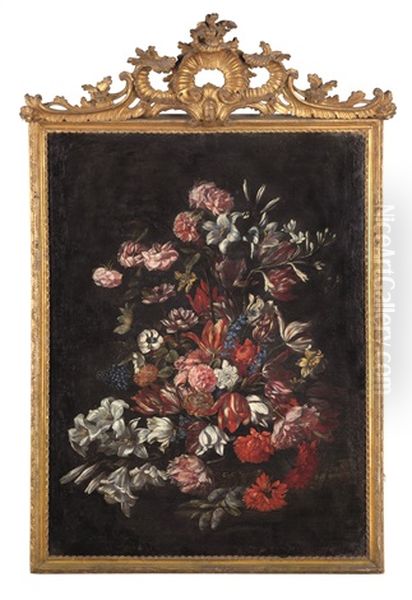 Natura Morta Con Fiori Oil Painting by Giovanni Battista Ruoppolo