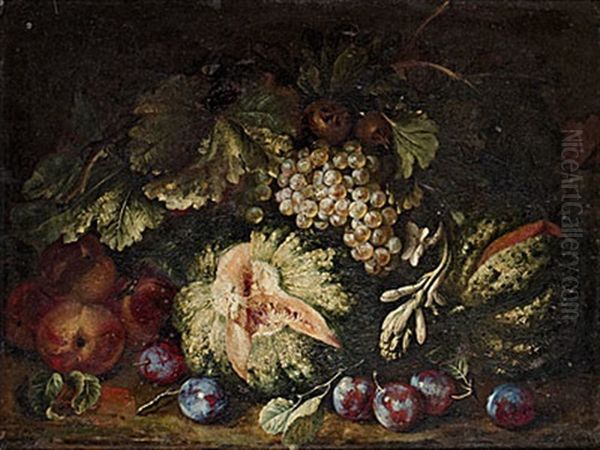 Stilleben Med Frukter Oil Painting by Giovanni Battista Ruoppolo