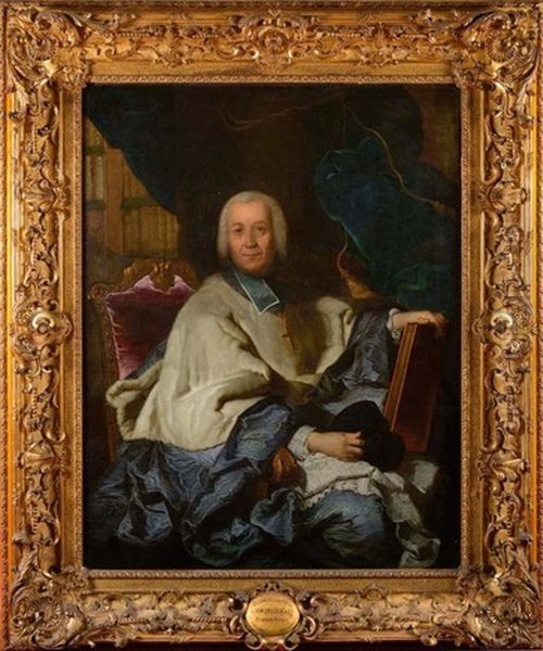 Portrait De Pierre Jules Cesar De Rochechouart-montigny (1698-1781) Oil Painting by Joachim Rupalley