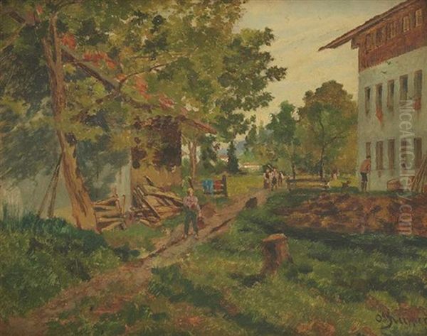 Der Oederhof Oil Painting by Otto von Ruppert