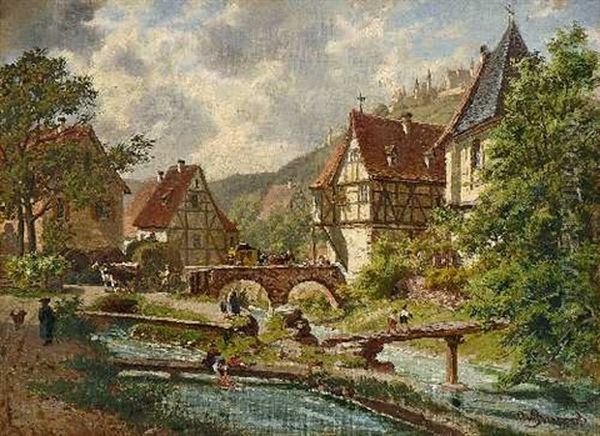 Partie Aus Wimpfen Am Neckar Oil Painting by Otto von Ruppert