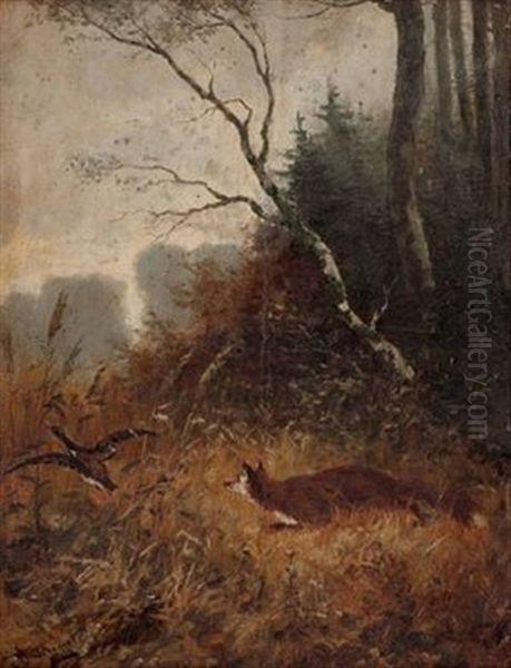 Fuchs Auf Entenjagd Oil Painting by Otto von Ruppert