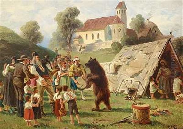 Goglerne Kommer Til Byen Oil Painting by Otto von Ruppert