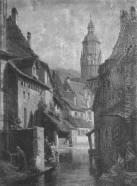 Parthie Aus Weissenburg Im Elsass Oil Painting by Otto von Ruppert