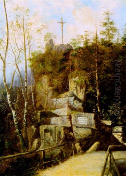 Motiv Aus Der Hinterbruhl Oil Painting by Otto von Ruppert