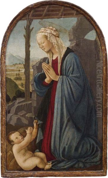 Madonna Col Bambino Oil Painting by Francesco Botticini