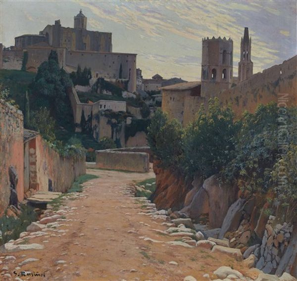 Girona Oil Painting by Santiago Rusinol