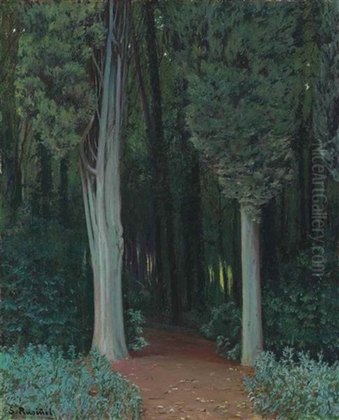 Xiprers Vells, Aranjuez Oil Painting by Santiago Rusinol