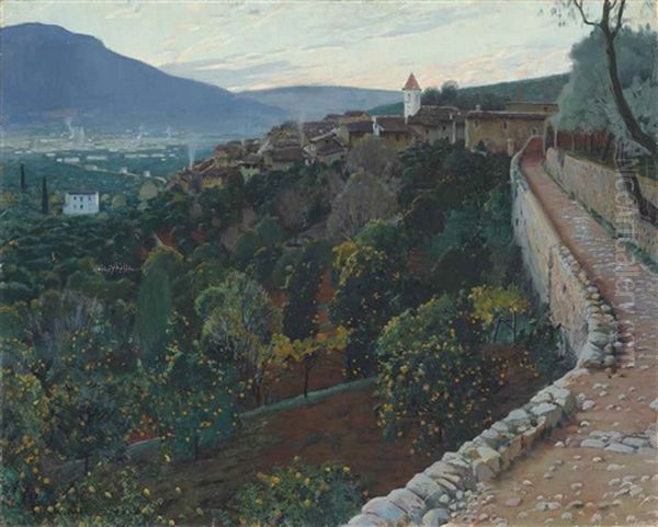 El Poblet, Biniaraix, Majorca Oil Painting by Santiago Rusinol