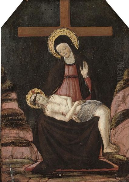 The Pieta Oil Painting by Francesco Botticini