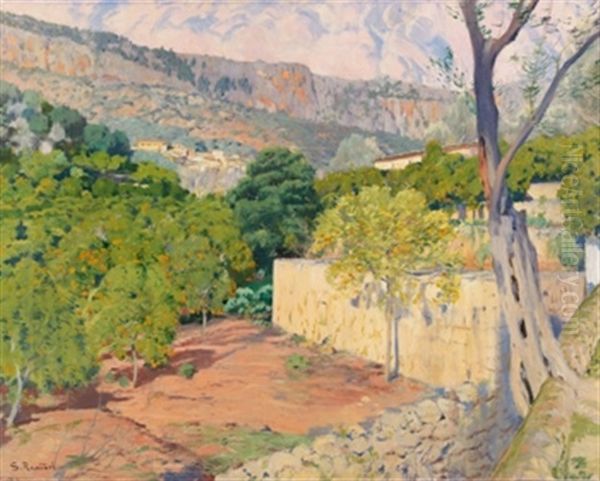 La Val De Taranguers Oil Painting by Santiago Rusinol