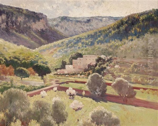 Paisaje Oil Painting by Santiago Rusinol