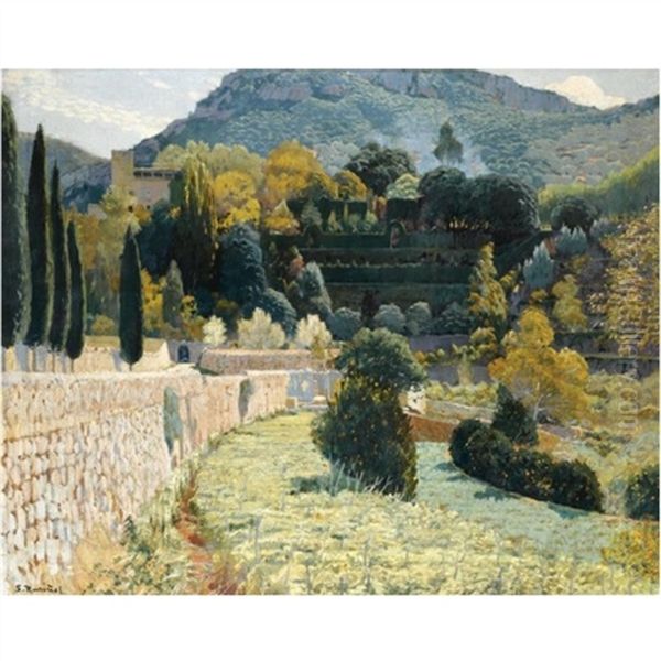 Jardi De Muntanya, Sa Coma, Iv (terraced Gardens, Sa Como) Oil Painting by Santiago Rusinol