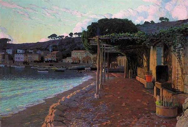 Casa De Pescadors, Mallorca Oil Painting by Santiago Rusinol