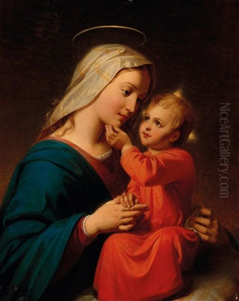 Madonna With Child Oil Painting by Franz Russ the Elder