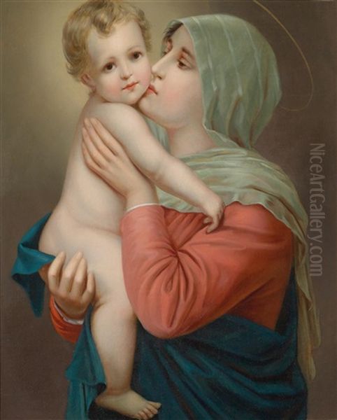 Madonna With Child Oil Painting by Franz Russ the Elder