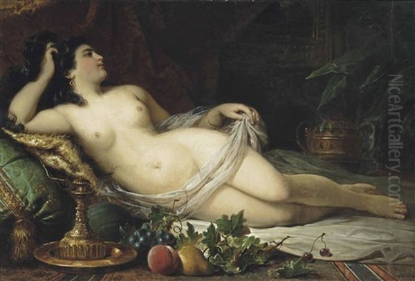 Odalisque Oil Painting by Franz Russ the Younger