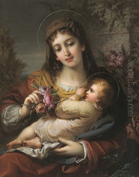 Madonna Mit Kind Oil Painting by Franz Russ the Younger