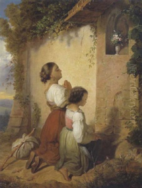 Stille Andacht Oil Painting by Franz Russ the Younger