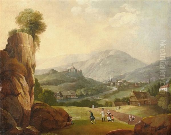 Weite Berglandschaft Oil Painting by Ignaz Russ the Younger