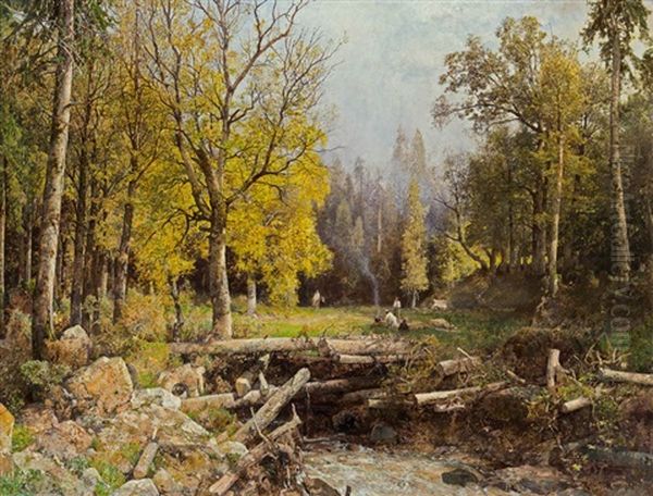 In Der Waldlichtung Oil Painting by Robert Russ