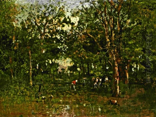 Waldpartie Bei Landenburg Oil Painting by Robert Russ