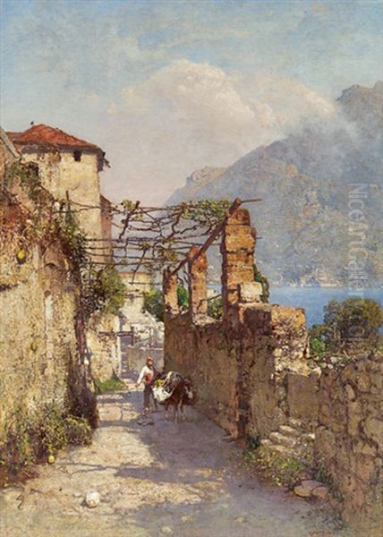 Motiv Am Gardasee Oil Painting by Robert Russ