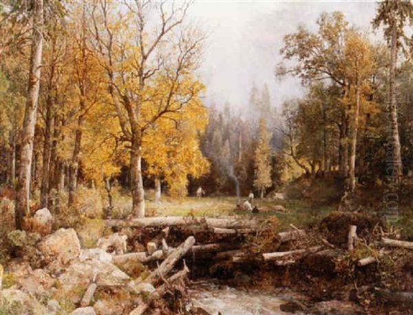 Morgenstimmung Im Wienerwald Oil Painting by Robert Russ