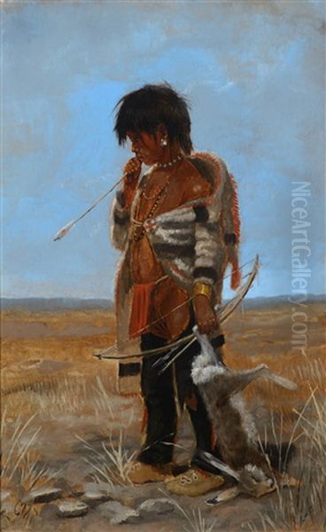 Indian Boy Oil Painting by Charles Marion Russell