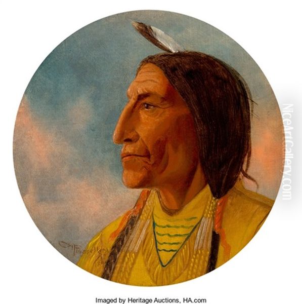 Wolf Robe Oil Painting by Charles Marion Russell