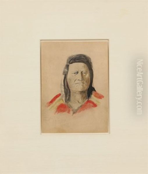 Indian Chief Joseph Oil Painting by Charles Marion Russell