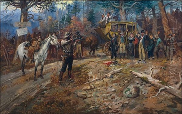 The Hold Up Oil Painting by Charles Marion Russell