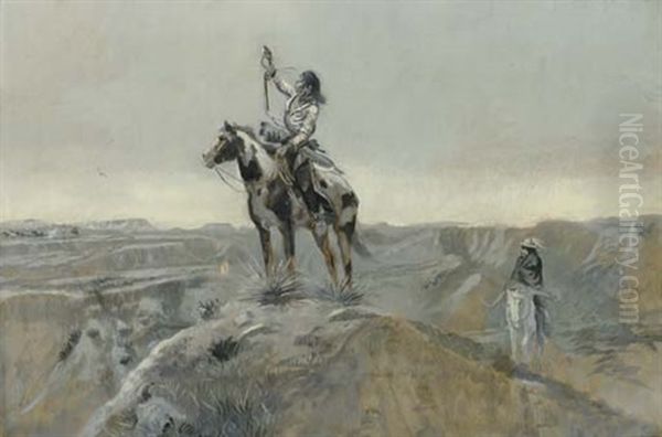 War (indian Telegraphing) by Charles Marion Russell