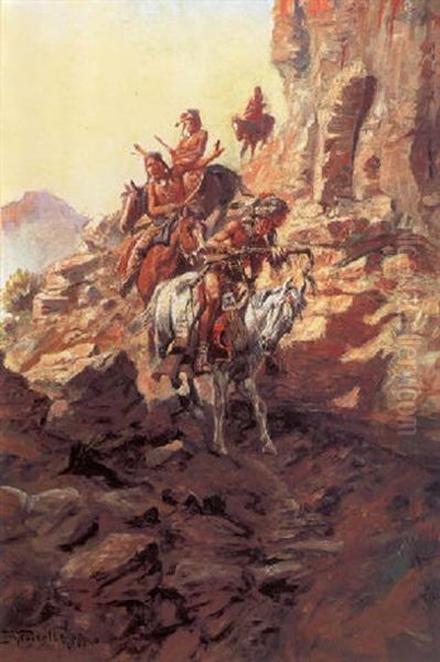 Scouting Party Oil Painting by Charles Marion Russell