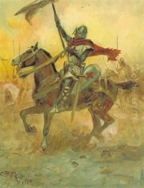 Joan Of Arc Oil Painting by Charles Marion Russell