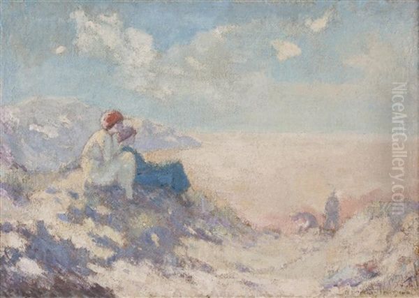 In The Sand Dunes Oil Painting by George Russell