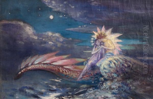 Sea Serpent Oil Painting by George Russell