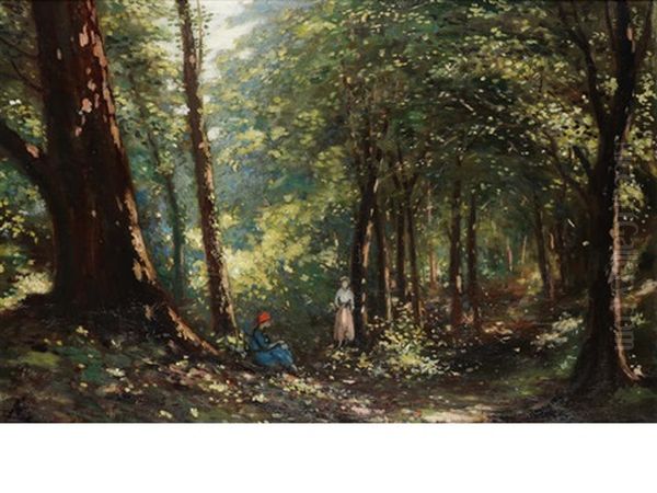 In The Forest Oil Painting by George Russell