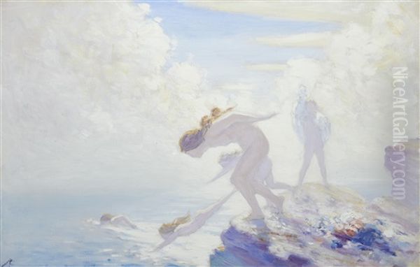 The Bathers Oil Painting by George Russell