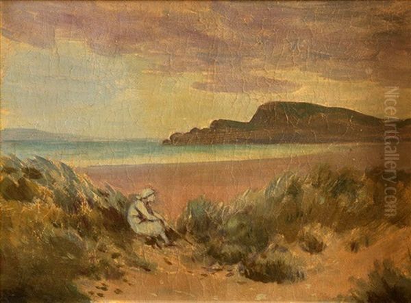 Marbel Strand, Dunfanahy Oil Painting by George Russell