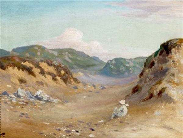 Resting In The Dunes Oil Painting by George Russell