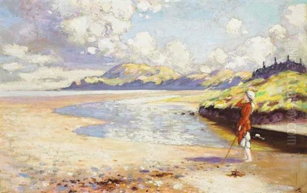 On The Strand Oil Painting by George Russell