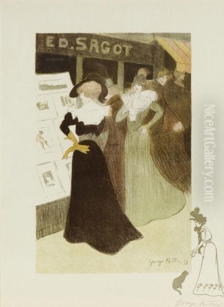 L'adresse Sagot Ou La Vitrine De Sagot Oil Painting by Georges Alfred Bottini