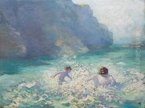 The Bathers Oil Painting by George Russell