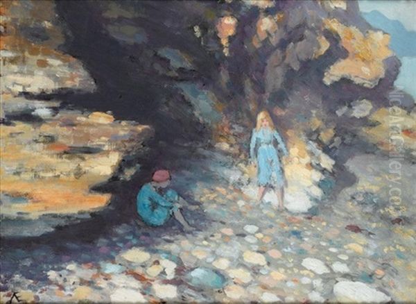 The Bathers Oil Painting by George Russell