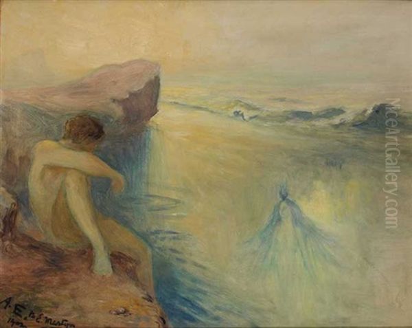 Half Invisible The Form, Half Inaudible The Sound Oil Painting by George Russell